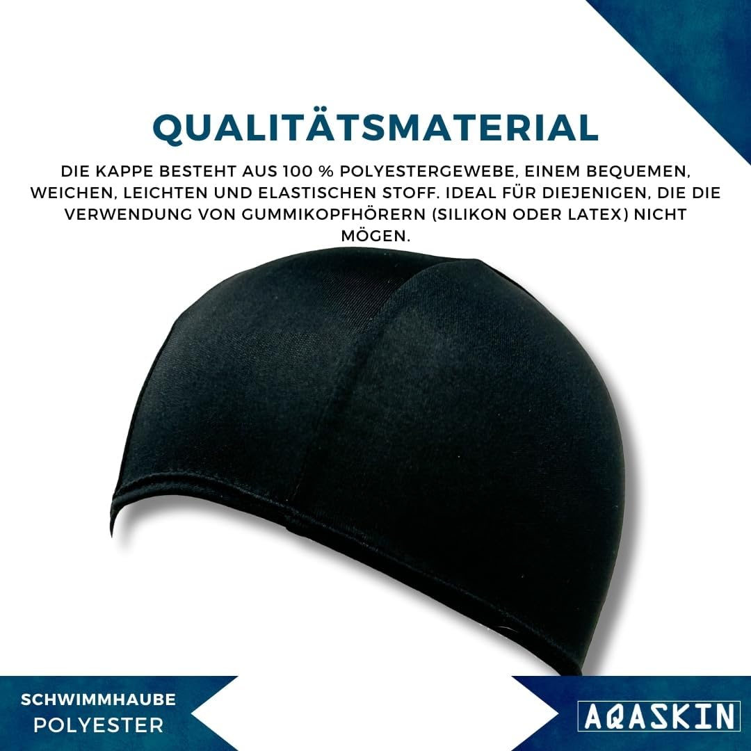 Professionelle schmal geschnittene Polyester-Badekappen – Mengenrabatte – Unisex-Badekappe mit Strei