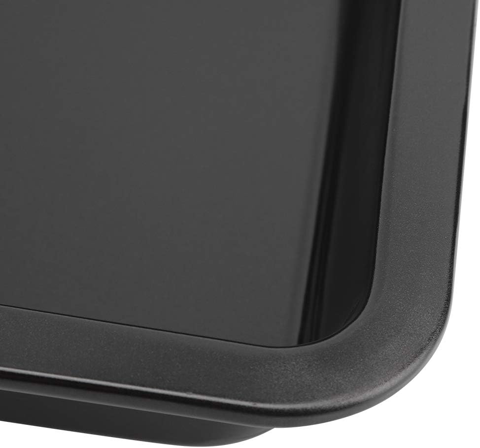 Tissting 2 Stück Kastenform 22 x 22 x 4,6 cm Quadratisch Brot Backform Schwarz Karbonstahl Antihaftb
