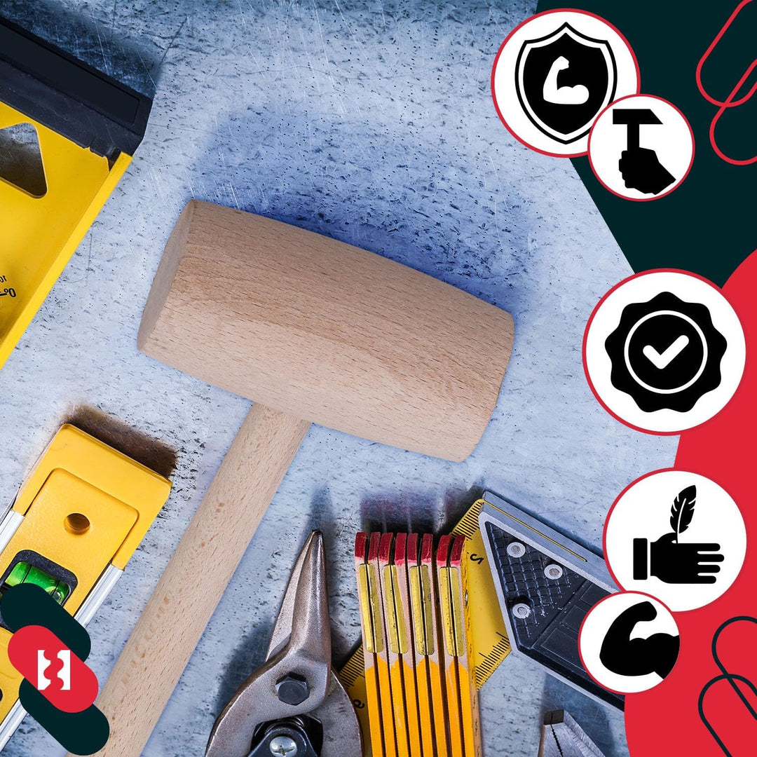 KOTARBAU® Holzhammer Durchmesser 65 mm für Schreiner Blechbearbeitung Schreiner-Knüppel Schreiner-Ha