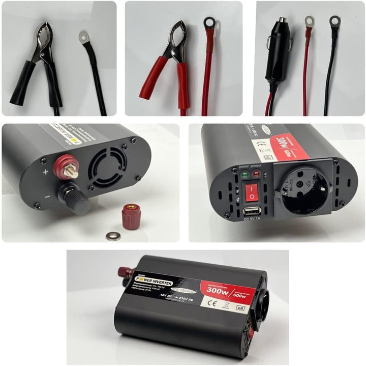 DC/AC Spannungswandler 12V auf 230V 300W / 600W Inverter KFZ Wechselrichter USB