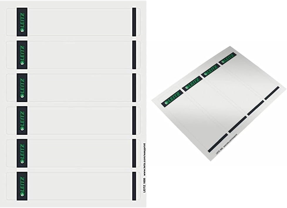 Leitz PC-beschriftbare Rückenschilder selbstklebend für Standard- und Hartpappe-Ordner & PC-beschrif