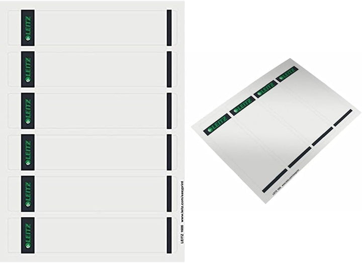 Leitz PC-beschriftbare Rückenschilder selbstklebend für Standard- und Hartpappe-Ordner & PC-beschrif