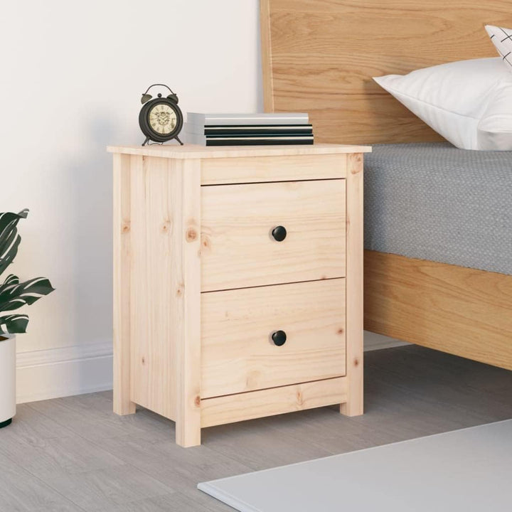 Bedside Table Nachtkonsole Beistelltisch mit Stauraum Night Stand Nachttisch 50x35x61,5 cm Massivhol