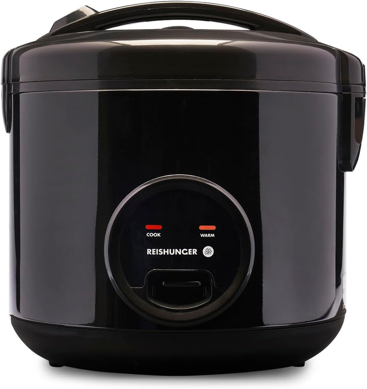 REISHUNGER Reiskocher & Dampfgarer mit Keramikbeschichtung, Schwarz, 1,8L - bis zu 10 Portionen - Sc
