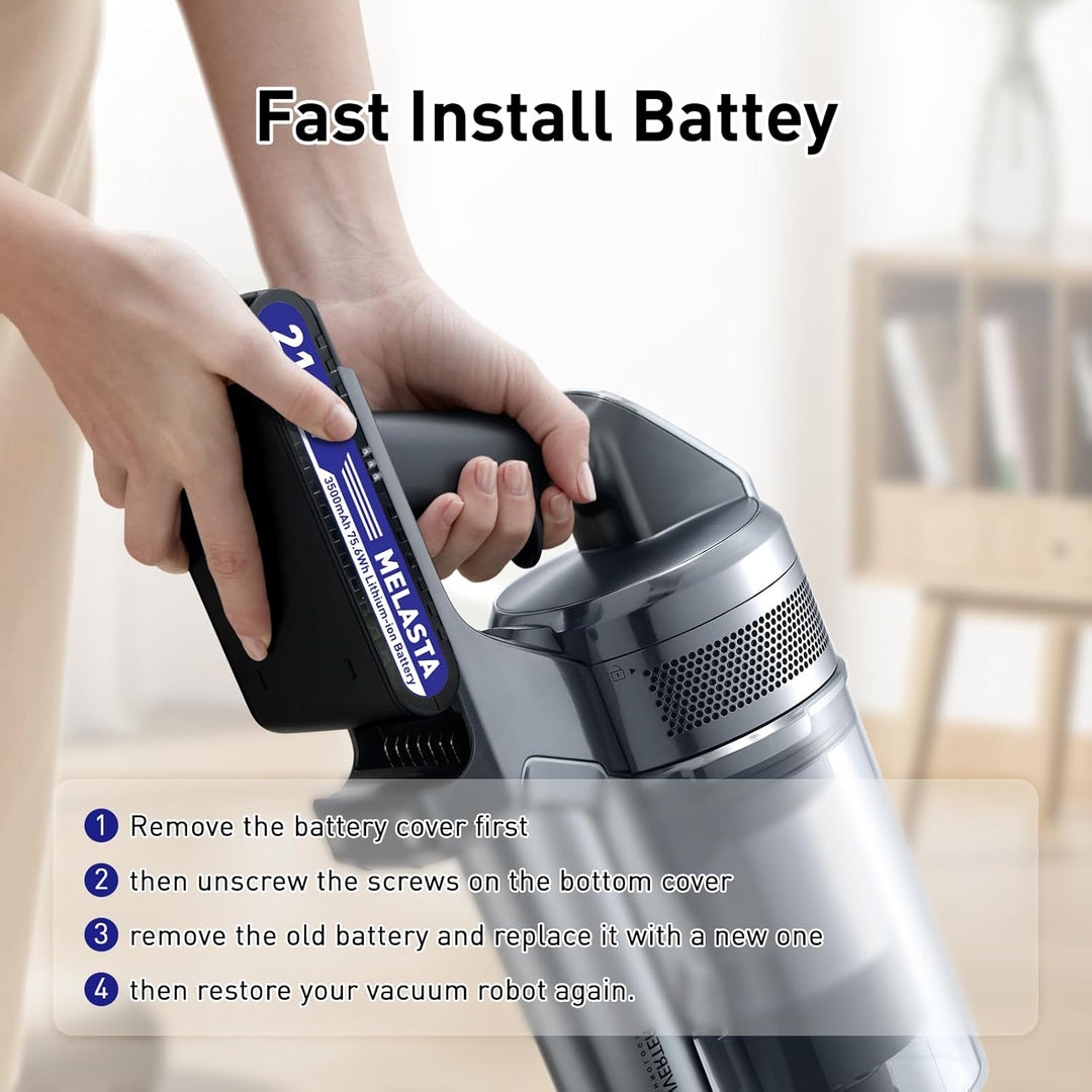 melasta 21.6V 3500mAh 75.6Wh Li-Ion Ersatz Akku Batterie kompatibel für Samsung Jet 90 Jet 75 Serie