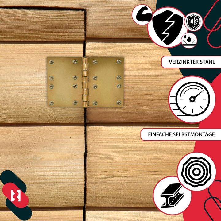 KOTARBAU® 10 Stück Türscharniere 100 mm x 150 mm Gerollt Verzinkt Gelb Kantige Scharniere Möbelband