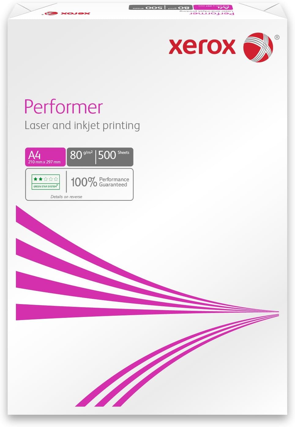 Xerox Performer Multifunktions-Papier, 80 g m², A4, 1 Karton, 5 Packungen, 2.500 Blatt 003R90649 Wei