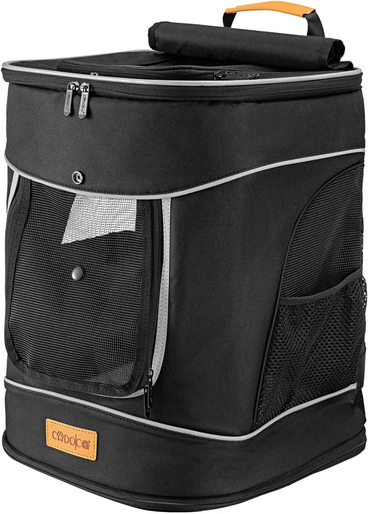 CADOCA® Haustierrucksack bis 20 kg verstellbare Gurte faltbar Kurzleine Haustier Tragetasche Hunderu