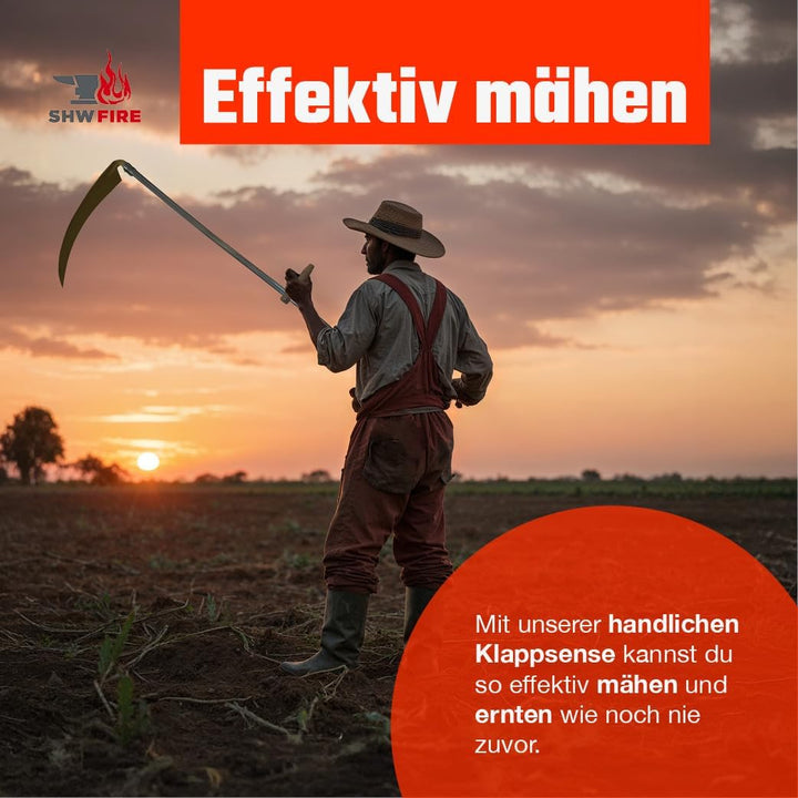 SHW-FIRE Blattsense 65cm mit 150cm Stahlrohrstiel - Ideale Sense