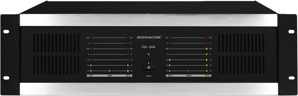 MONACOR STA-1504 Mehrkanal-PA-Verstärker mit integriertem Limiter schwarz, 244280