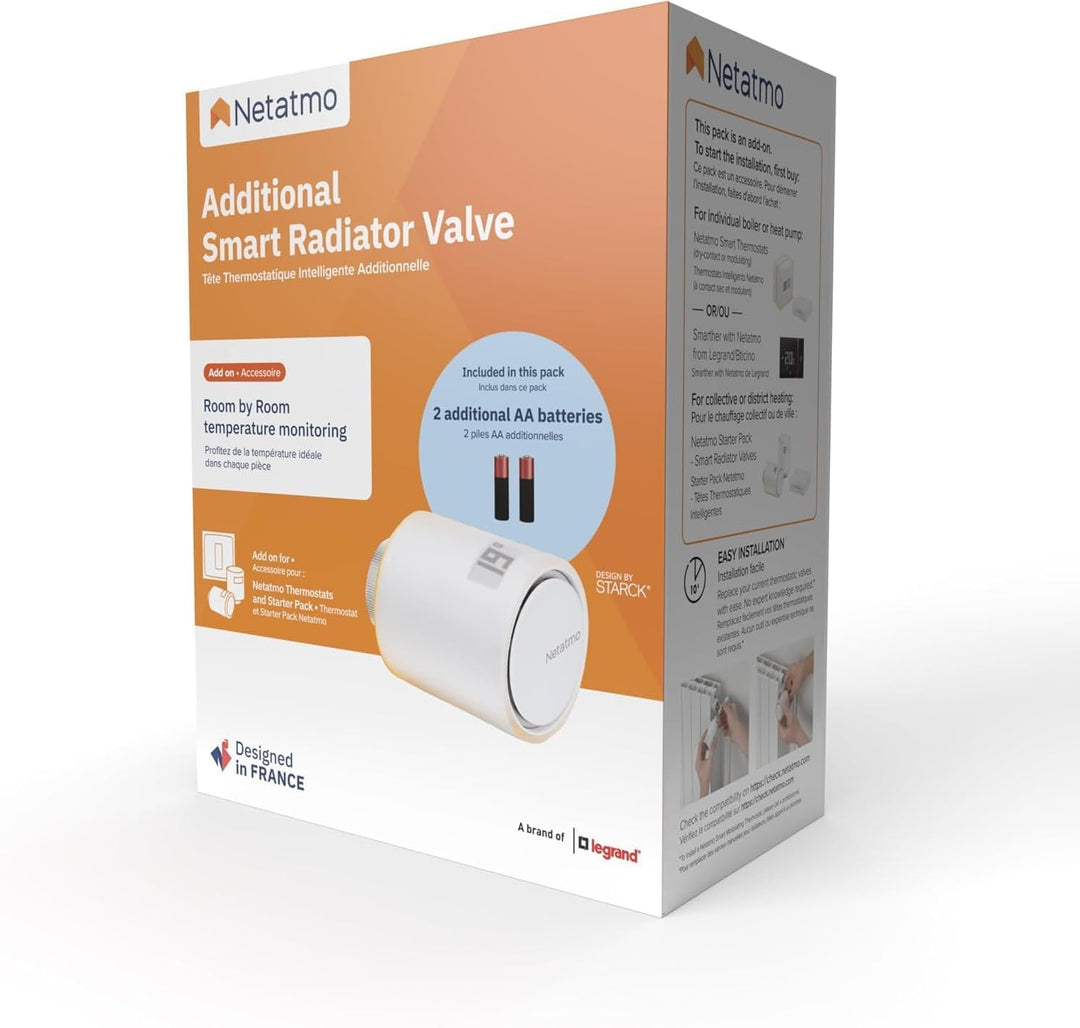 Netatmo Smartes Heizkörperthermostat WLAN, Zusatzmodul für das Smarte Heizkörperthermostate Starterp