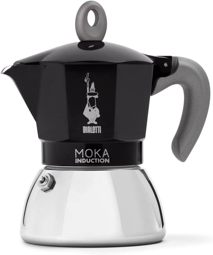 Bialetti - Moka Induction, Moka-Kanne, Geeignet für Alle Herdarten, 4 Tassen Espresso (190ml), Schwa