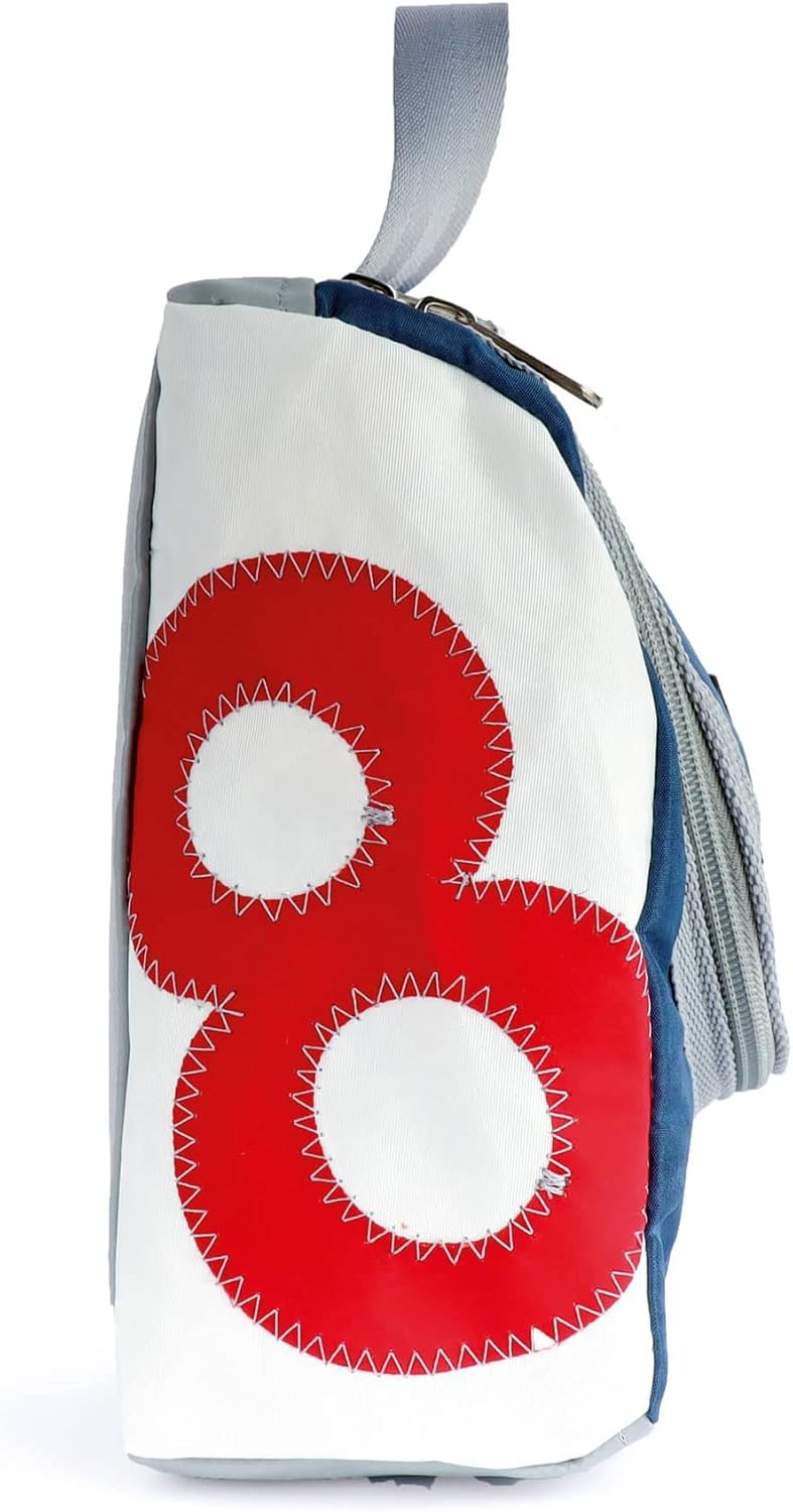 360° Kulturtasche Kulturbeutel Matrose XL weiss-blau Zahl rot