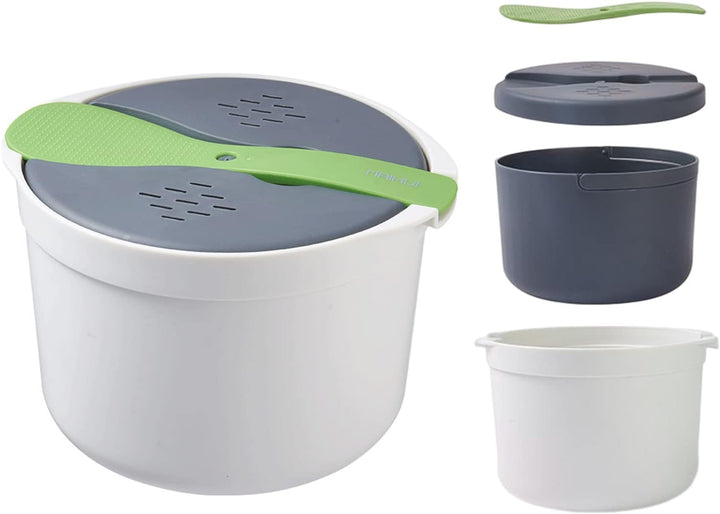 Mikrowellen Reiskocher, 2L Mikrowellen Dampfgarer für Mikrowelle Reis, PP in Lebensmittelqualität Mi