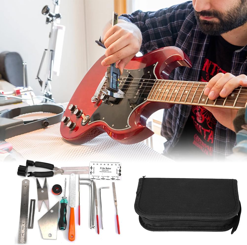 Gitarre Reparatur Kit, Gitarren Pflegeset Reinigungs Konfiguration Reinigung Wartung Werkzeuge Set W