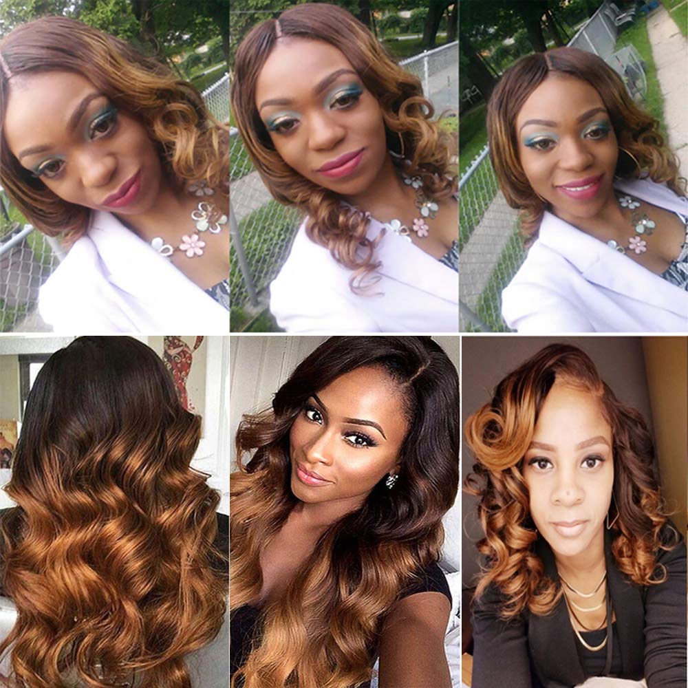 ELEE'S HAIR Ombre Menschenhaar Bundles Körperwelle mit Verschluss Ombre Bundles mit 4×4 Lace Closure