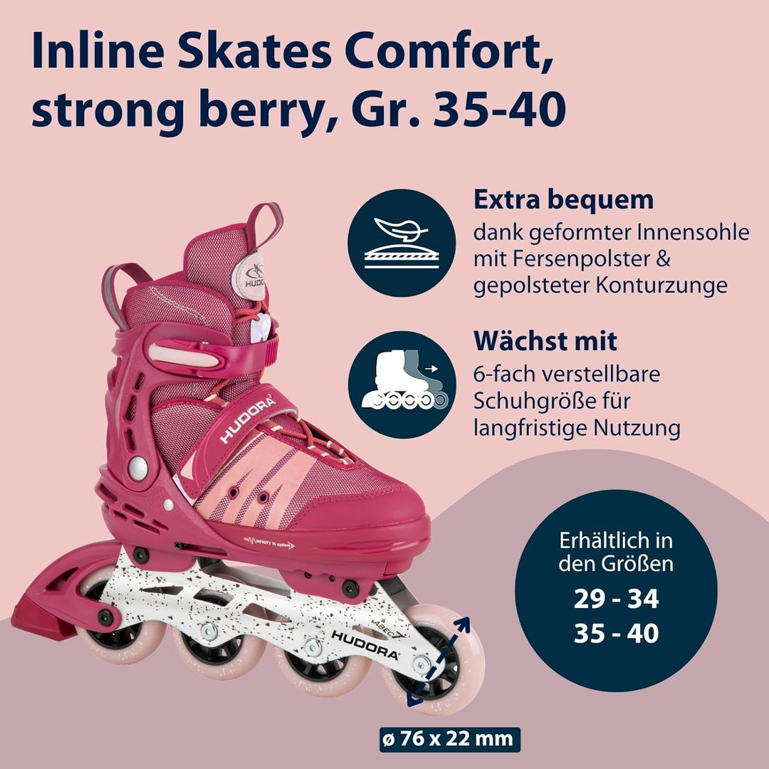HUDORA Inlineskates Comfort, Softboot Inliner für Kinder, Jugendliche und Erwachsene - Verschiedene