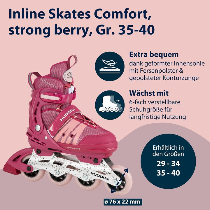 HUDORA Inlineskates Comfort, Softboot Inliner für Kinder, Jugendliche und Erwachsene - Verschiedene