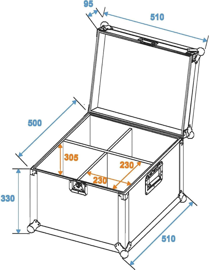 ROADINGER Flightcase EP-64 4x PAR-64 Spot kurz | Praktisches Flightcase für 4 PAR-64-Scheinwerfer