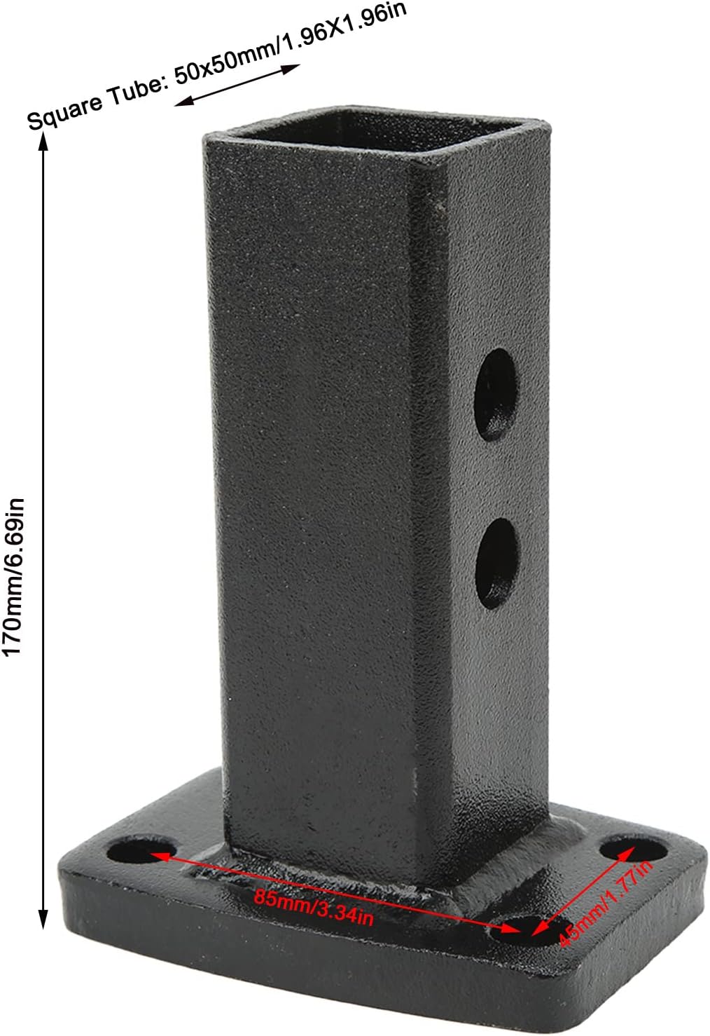 Hitch Receiver Adapter, Bumper Trailer Receiver Tube Rust Proof Strong Strength Sprayed Plastic Surf