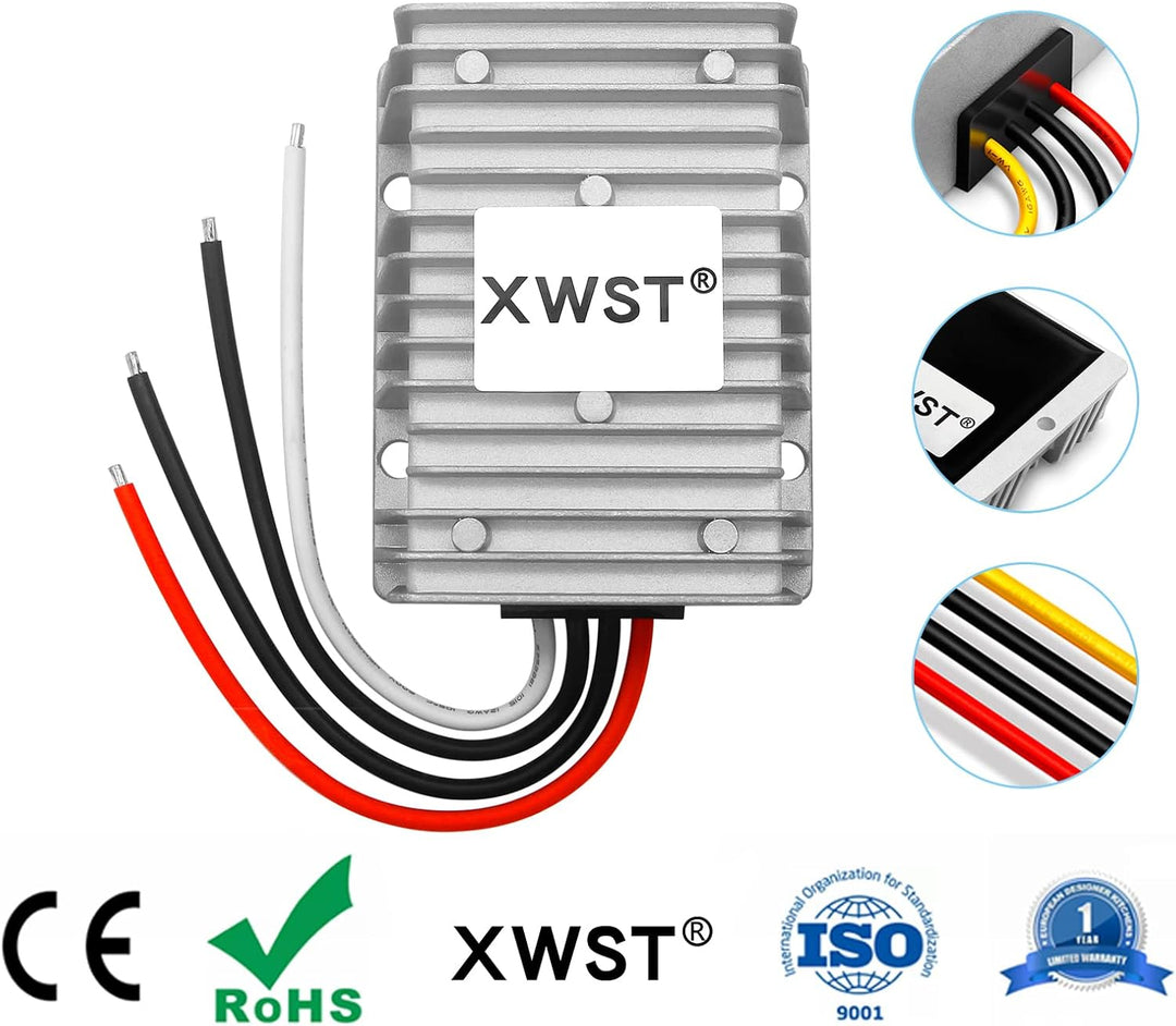 XWST DC DC Spannungswandler 24V auf 48V Aufwärtswandler 8A 384W Wechselrichter Auto Netzteil Wandler