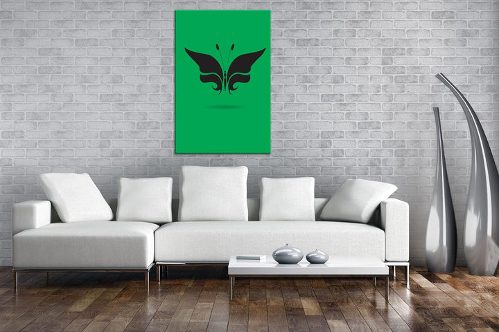 deyoli Schmetterling Logo Format: 80x60 als Leinwandbild, Motiv fertig gerahmt auf Echtholzrahmen, H