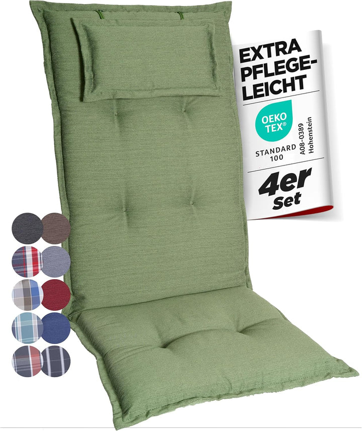 gardisun Gartenstuhlauflagen Hochlehner mit Kopfteil I Extra Dicke Sitzauflagen I Made in Europe I P