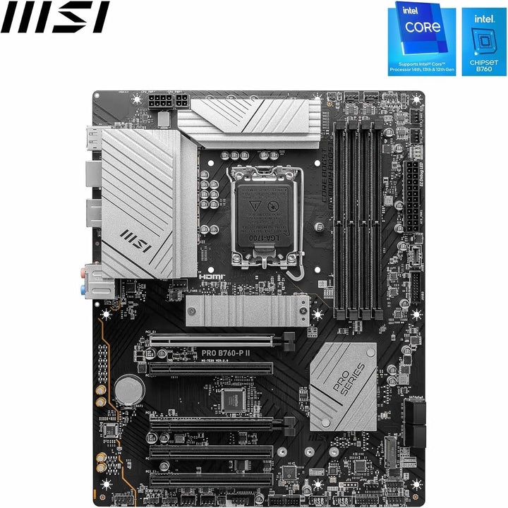 MSI PRO B760-P II Mainboard, ATX - Unterstützt Intel Core Prozessoren der 14., 13. und 12. Generatio