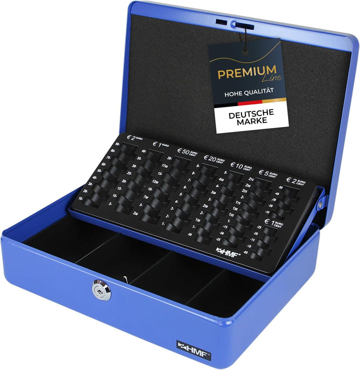 HMF 10015-05 Geldkassette Geldzählkassette 30 x 24 x 9 cm, Blau