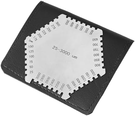 5 Stück Edelstahl-Nassfilmkamm 25-3000 um Dickenmessgerät mit Schwarzem Gehäuse, Zur Schichtdickenme