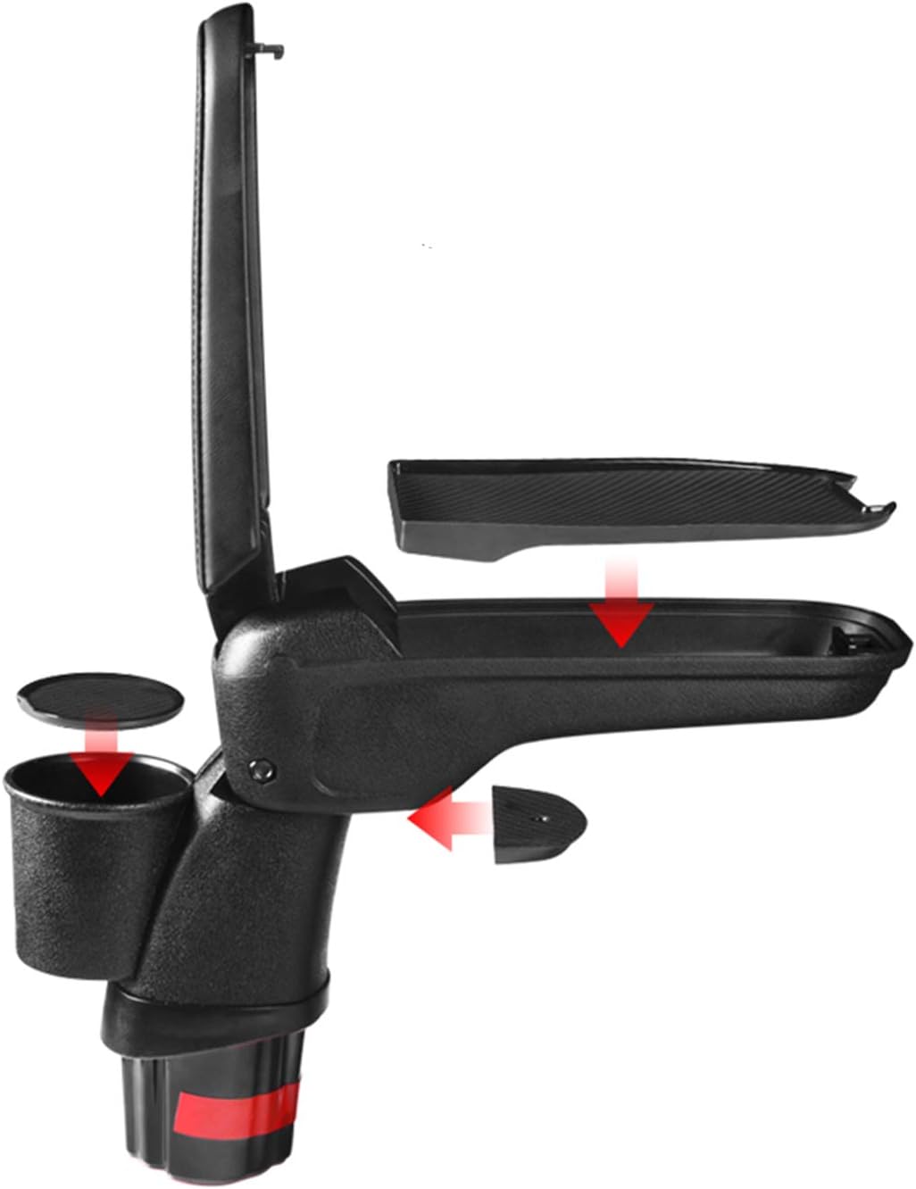 Mittelarmlehne mit Ablagefach für Smart 453 Fortwo Forfour, Klappbare Armlehne mit Getränkehalter