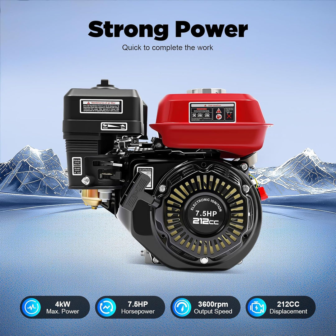 BJTDLLX 7.5 PS 210cc Benzinmotor Kartmotor Standmotor Antriebsmotor 4 Takt 3600 U/min Ersatzmotor 20