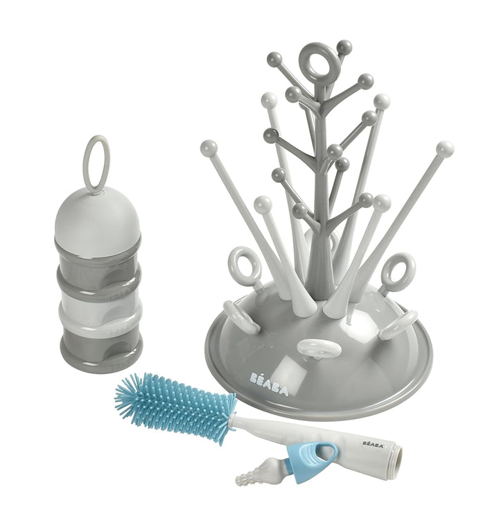 BÉABA, Baby-Geschenkset zur Geburt, Trockenständer für Babyflaschen, geräumig, Milchpulver-Portionie
