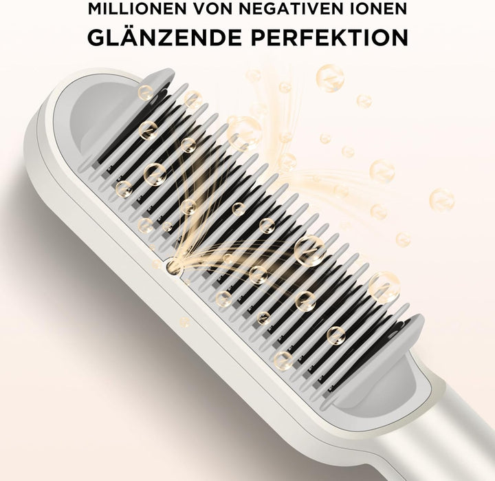 Ionen Glättbürste - PARWIN PRO BEAUTY Haarglätter Bürste - Glättungsbürste mit LED-Anzeige - Hair St