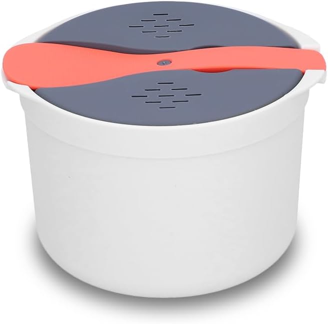 Mikrowellen-Reiskocher, Haushaltsmikrowellenofen-Reiskocher BPA-freier 2-Schicht-Reisdampfer Hochtem