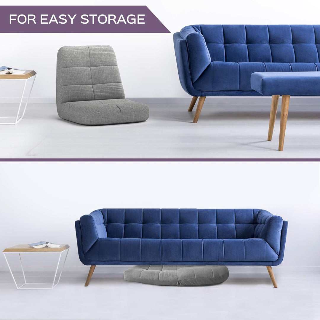 bonVIVO Easy Lounge Bodenstuhl mit Rückenlehne - Faltbarer Bodensessel, Gepolstert & Verstellbar - M