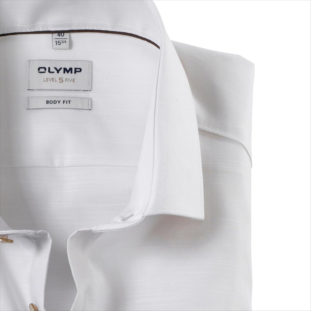 OLYMP Herren Oberhemd Langarm Level Five,Einfarbig,Body fit,Modern Kent 43 Hellbeige 20, 43 Hellbeig