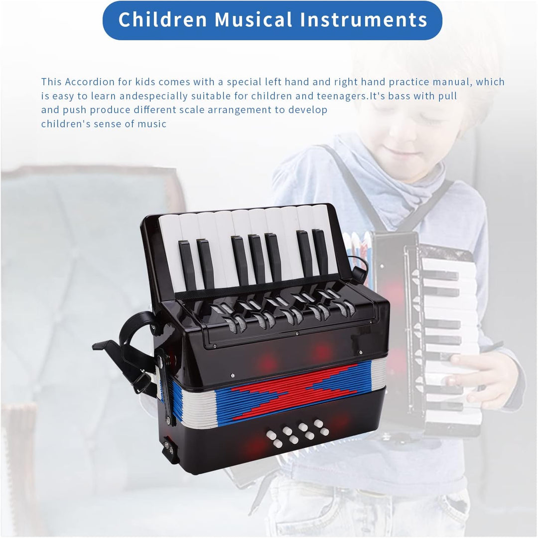 Kinder-Akkordeon, 17 Tasten, 8 Basskn?pfe, Mini-Akkordeon-Instrument, Spielzeug-Akkordeon-Musikinstr
