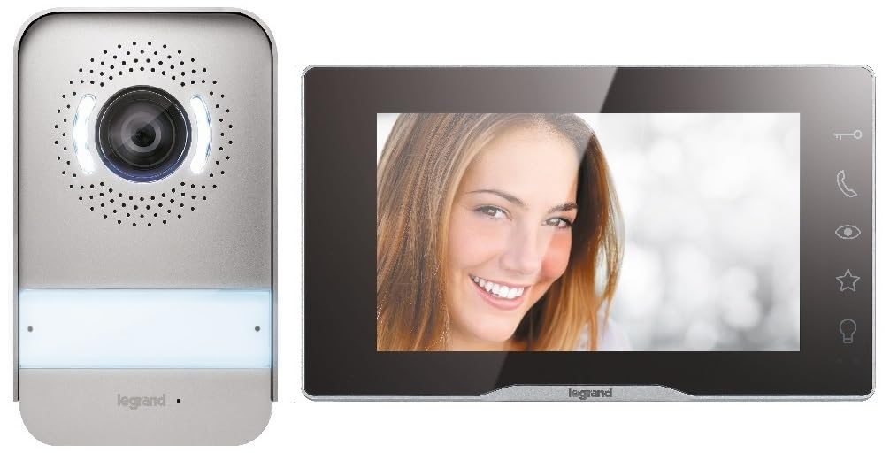LEGRAND, EASYKIT Plus Video-Türsprechanlagen-Set mit 2-Draht-Anschluss, 7"-Farbmonitor-verspiegelt &