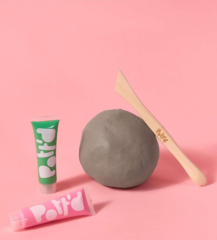 Pott'd Mini-Töpfer-Sets | Lufttrocknendes Töpferset für Erwachsene | Mit Farben, Töpferwerkzeugen un