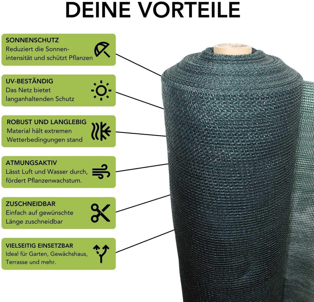 Florade® Schattiernetz | Perfekter Sonnenschutz für Gewächshäuser, Wintergärten und mehr | Pflanzenv
