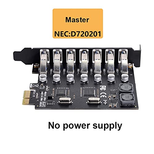 Cablecc 7 Ports PCI-E auf USB 3.0 HUB PCI-Express Erweiterungskarte Adapter 5 Gbps für Motherboard
