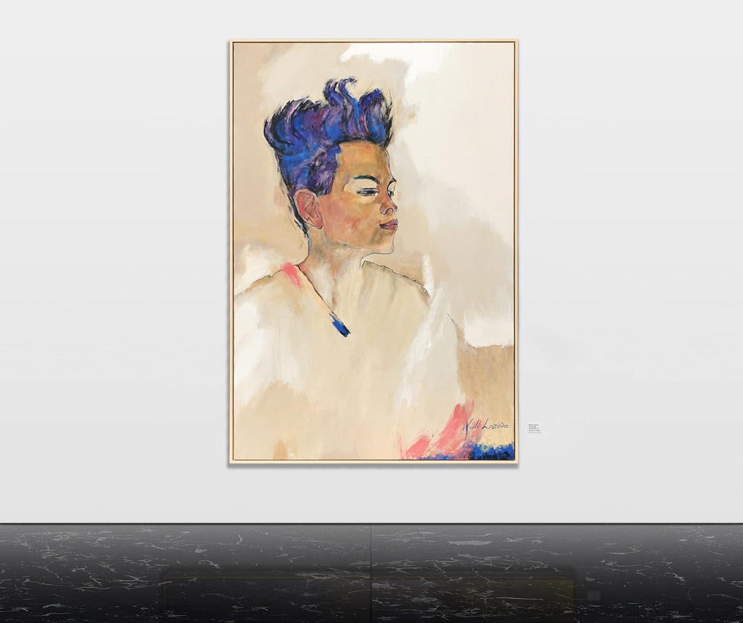 YS-Art XXL Abstrakt Acryl Gemälde auf Leinwand mit Rahmen Schiele handgemalte Wandbilder Wohnzimmer