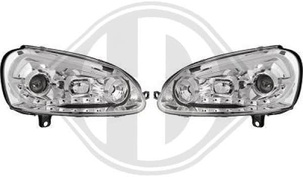 DESIGNSCHEINWERFER SET , 03-08 KLARGLAS/CHROM