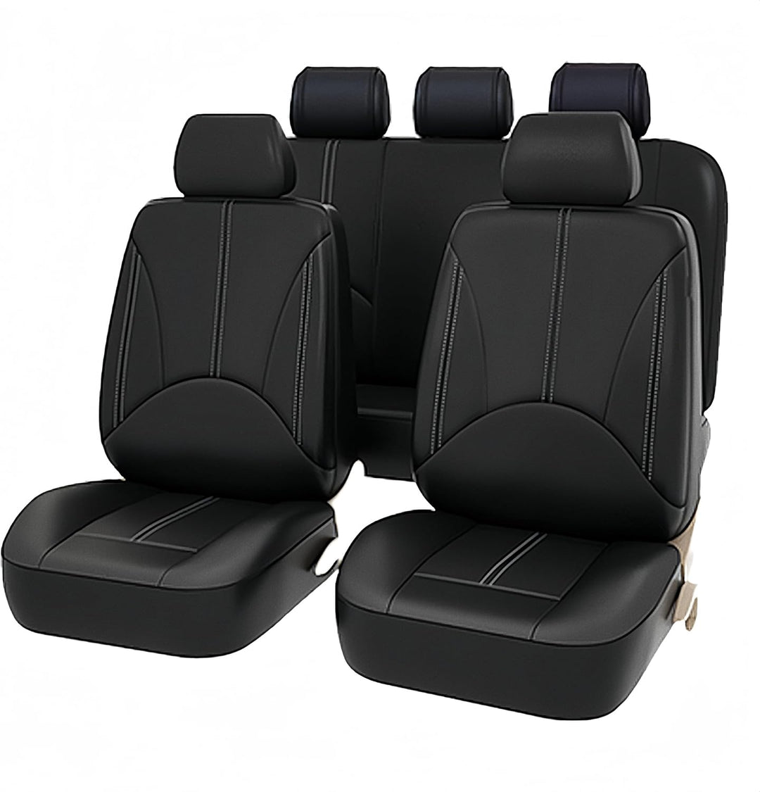 AUTO HIGH Auto-Sitzbezüge Set Universal - Schwarz Auto-Schonbezüge für die Vordersitze & Rückbank mi