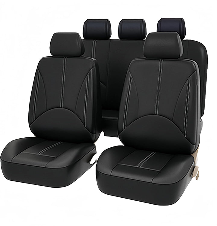 AUTO HIGH Auto-Sitzbezüge Set Universal - Schwarz Auto-Schonbezüge für die Vordersitze & Rückbank mi