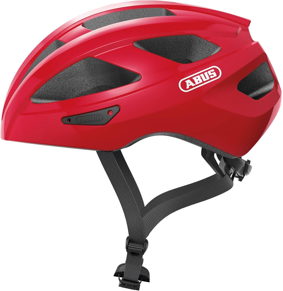 ABUS Rennradhelm Macator - sportiver Fahrradhelm für Einsteiger - auch für Zopfträger/-innen - für D
