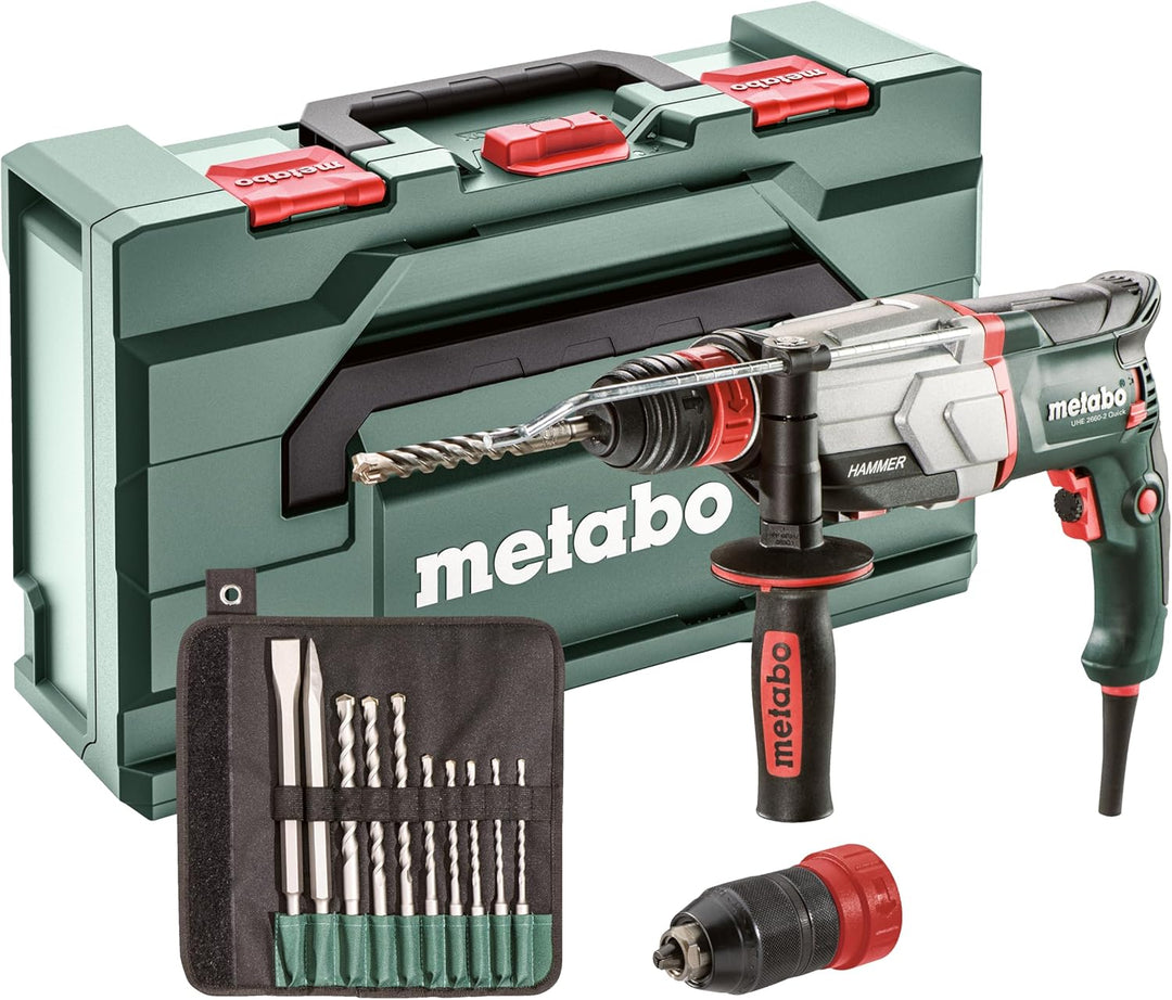 Metabo Multihammer UHE 2660-2 Quick Set – 600697510 – Multihammer zum Hammerbohren, Bohren in zwei G