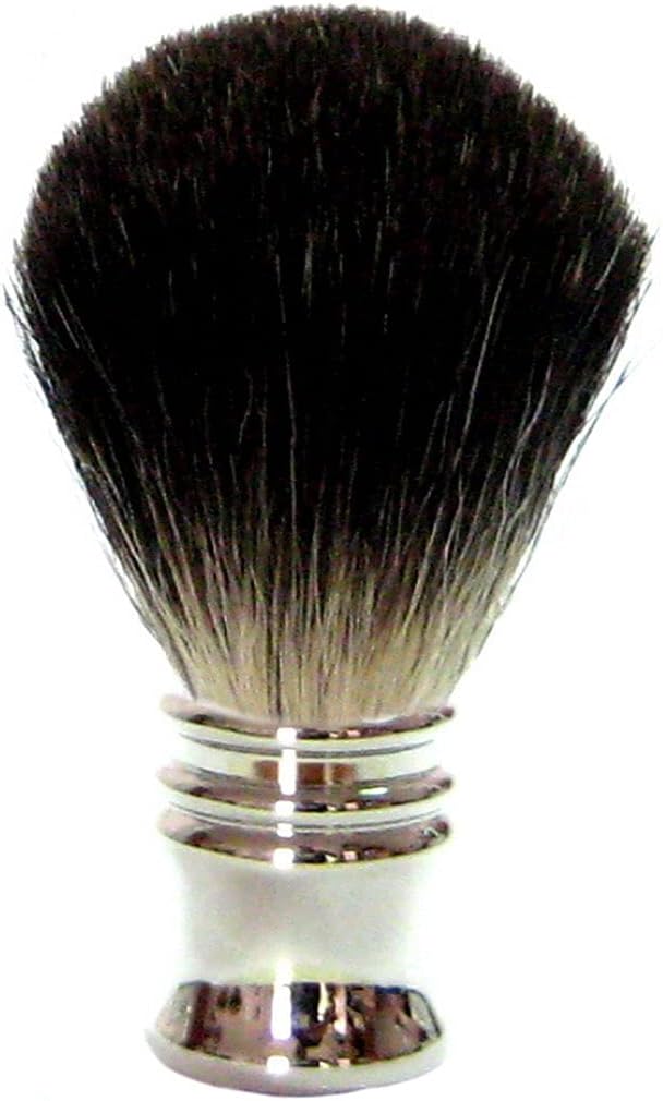 Golddachs Rasierpinsel, 100% Dachshaar, Metall, silber