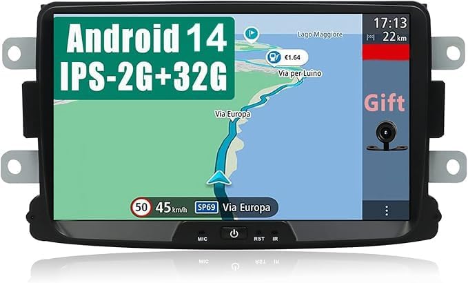 YUNTX Android 10 Autoradio Kompatibel mit Dacia Sandero/Renault Duster/Logan - 8 Zoll GPS mit navi B